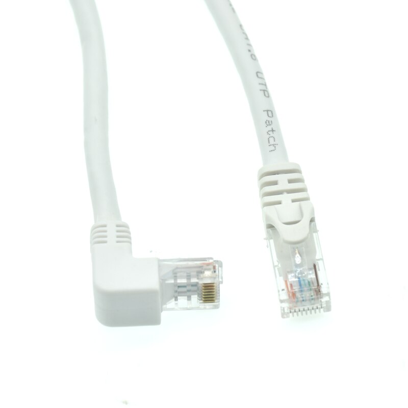White Cat 6e RJ45 cable CAT6 8pin UTP Side Angled L Shape RJ45 Patch Cord Shape Ethernet Cable 6e Lan Short Cable Gigabit CAT6: DOWN
