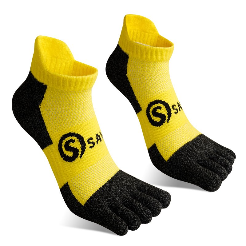 Savior – chaussettes de sport hygroscopiques pour hommes et femmes, en Fiber de cuivre, à cinq doigts, pour Marathon,: Yellow / S