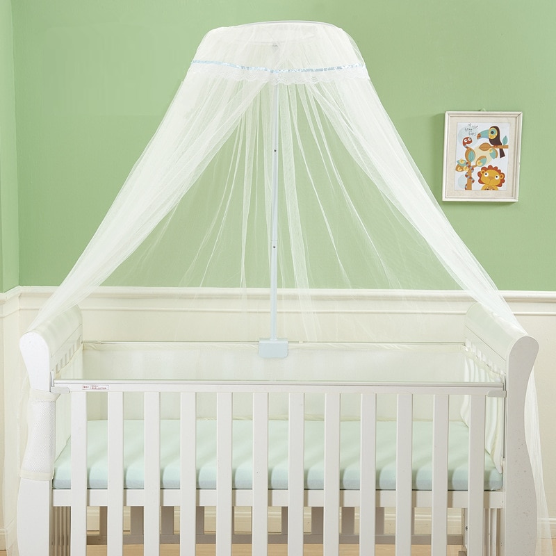 Zomer 0-3 Jaar Baby Bed Crib Netten Hung Dome Klamboe Met Houder Self-Stand Opknoping Netto gordijn Kinderen Kinderbedje Canopy