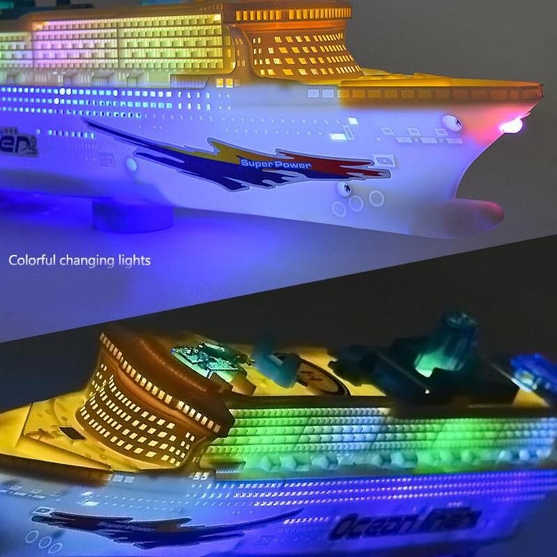 Segelboot Modell Mit LED Elektrische Ozean Liner Kreuzfahrt Dekor freundlicher Schiff Spielzeug Richtungen LED Zuhause Klang Ändern Lichter Spielzeug B J9Y6
