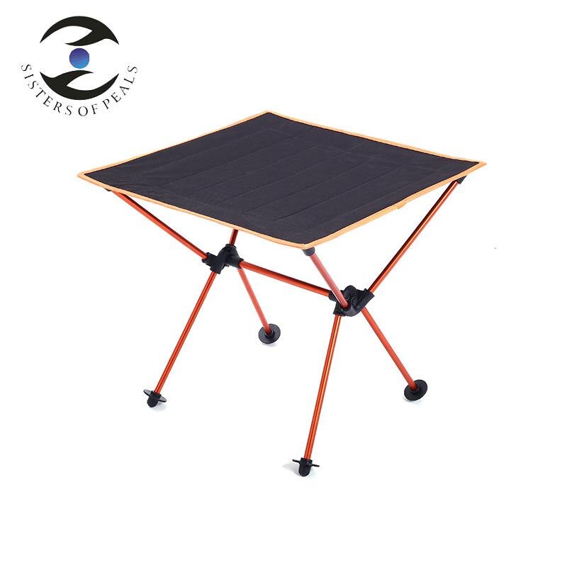 Foldning camping picnic bord aluminiumslegering lys bærbar bjergbestigning strand fiskeri camping bord: A2