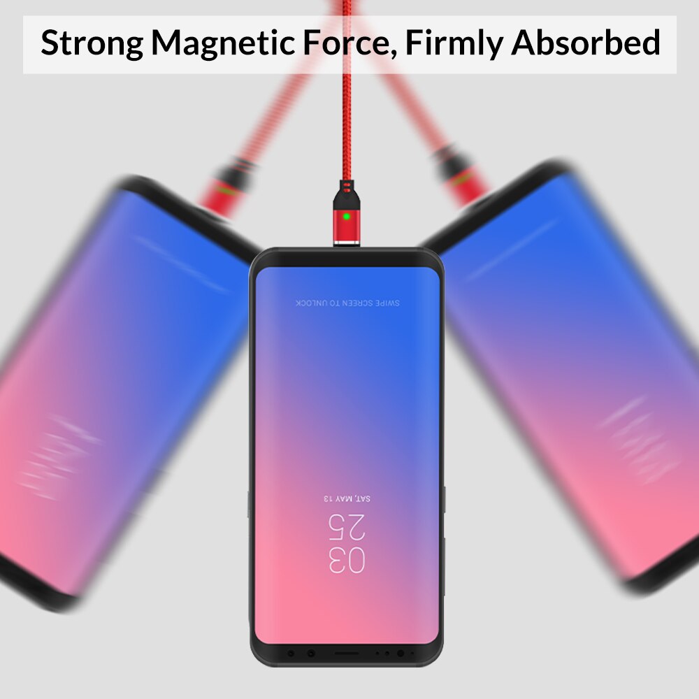 TOPK 1M 3A Magnetic Cable Fast Charging Type C Cable USB C Cable Data Cable For Xiaomi Redmi Note 7 Samsung