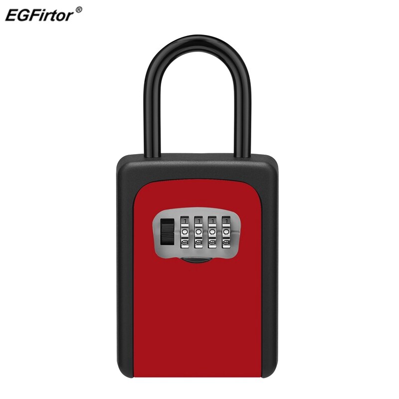 Smart Key Box Storage Password Padlock Security Home Outdoor Waterproof Smart Padlock For Keys: Red