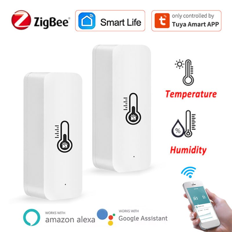 Tuya Smart Wifi / ZigBee Temperature And Humidity Sensor Indoor Hygrometer Controller Monitoring Work With Alexa Google Home