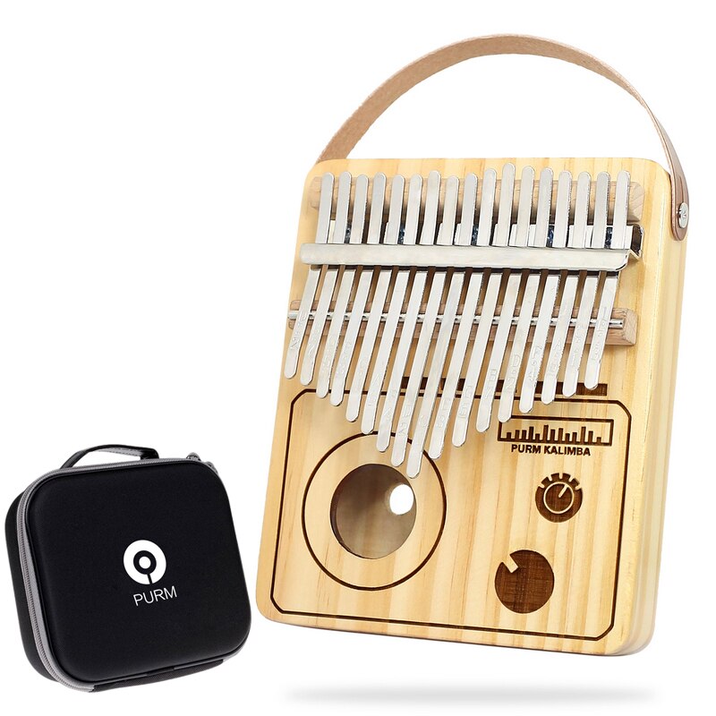 PURM Kalimba-Instrumento de pulgar de 17 teclas, instrumento de pulgar de Piano con manual de canciones, martillo de sintonización, caja EVAProtection: pine