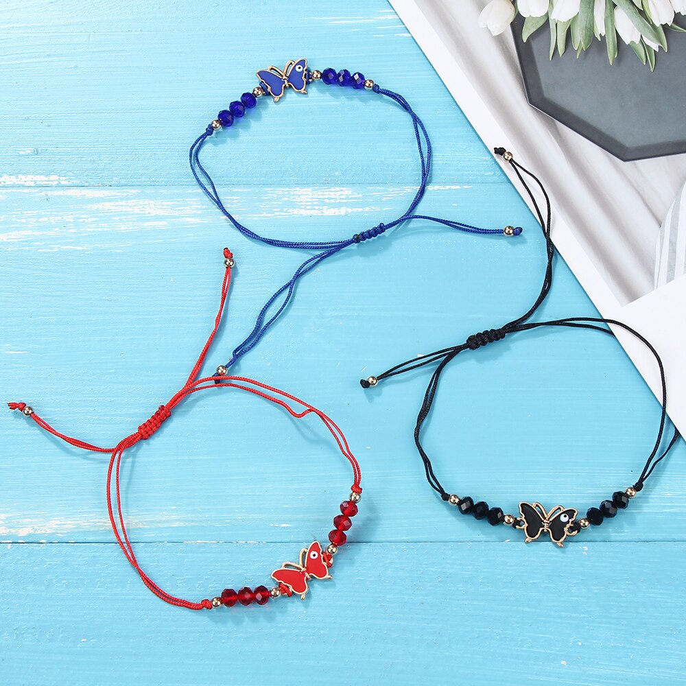 Frauen Männer 12 teile/satz Schmetterling Reize Samen Perlen Armbinde Einstellbar Seil Kette Fußkettchen Mädchen freundlicher Schmuck