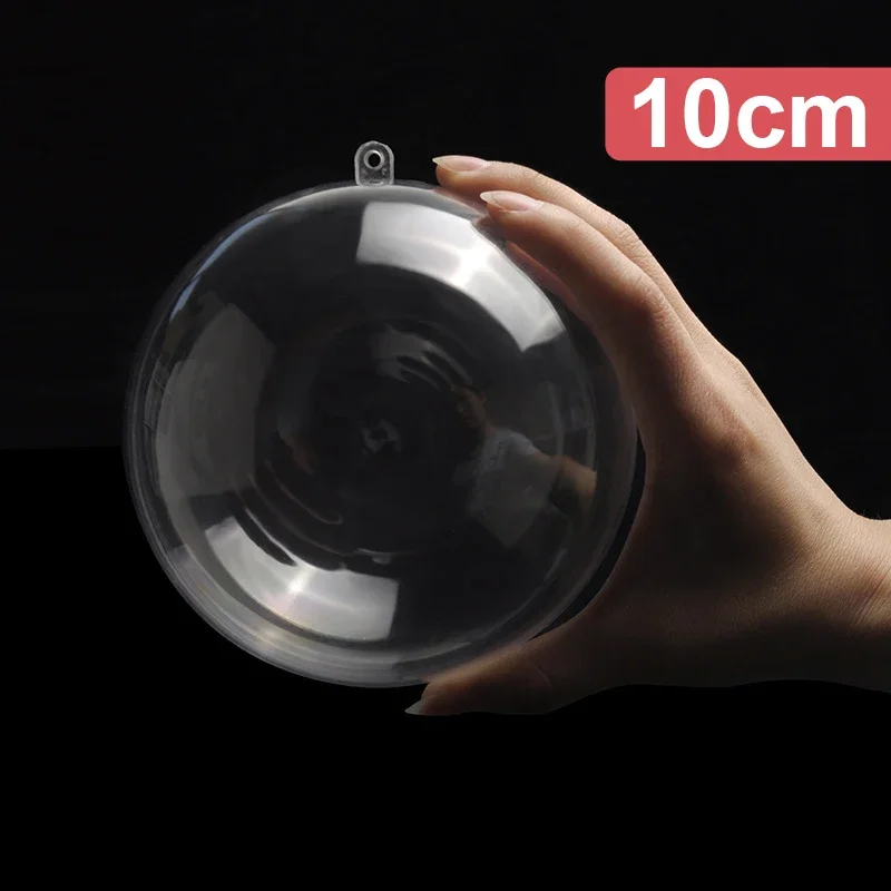 Hurtownia DIY Puste Bombki Choinkowe Plastikowe Wiszące Prezenty Pudełko Bombka Przezroczyste Wypełnialne Ozdoby Wiszące DIY Dekoracje na Imprezę: Mięta zielona / 1 cm