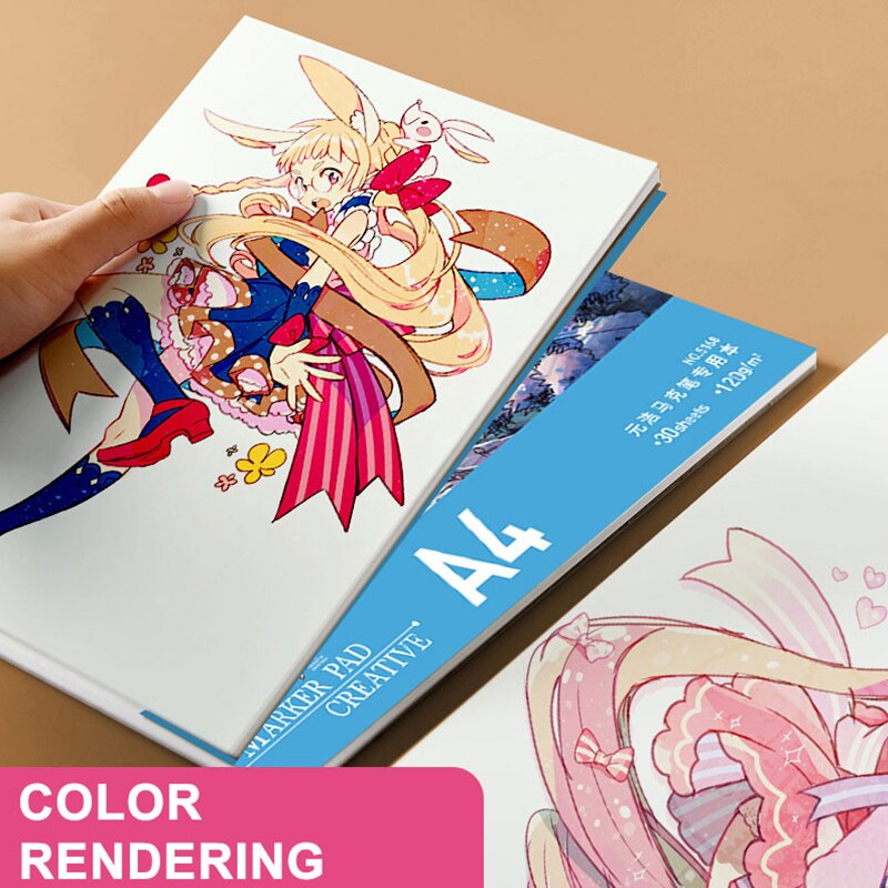 Drawing Paper Mark Pen Drawing Book Cartoon Opaque Paper A3/A4/B5 Mark Pen Color Acrylic Drawing Book Graffiti Art Book