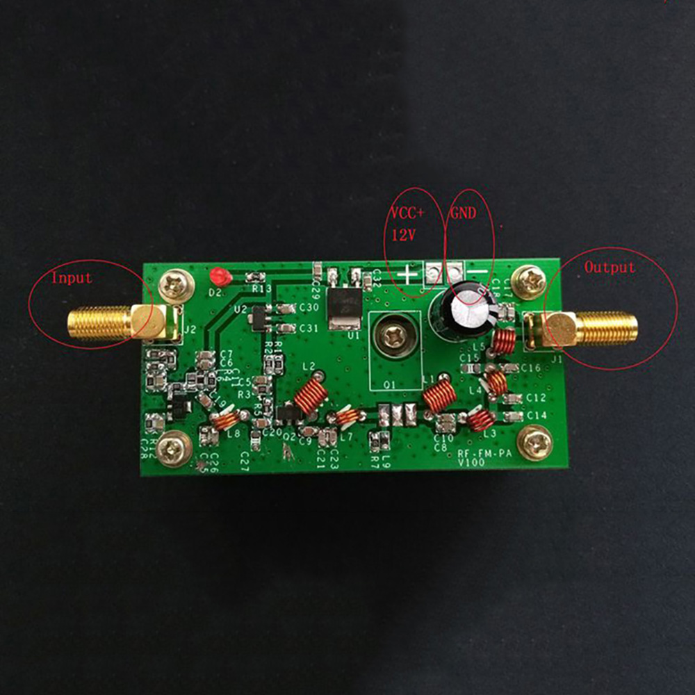 7w fm leistungs verstärker 50mw eingang 88-108mhz fm radio rf leistungs verstärker 38,5 dbm dc 12v für ham fm sender