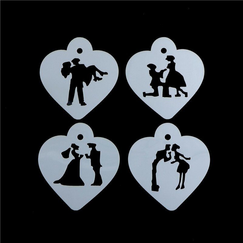 Lovely Wedding Decoration Cake Stencil Couple Lovers Cookie Stencils Cake Template