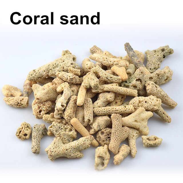 500G 12-In-1 Fish Tank Filter Materiaal Keramische Activated Carbon Biochemische Bal Medium Aquarium Accessoires met Netto Zak: Coral  Sand