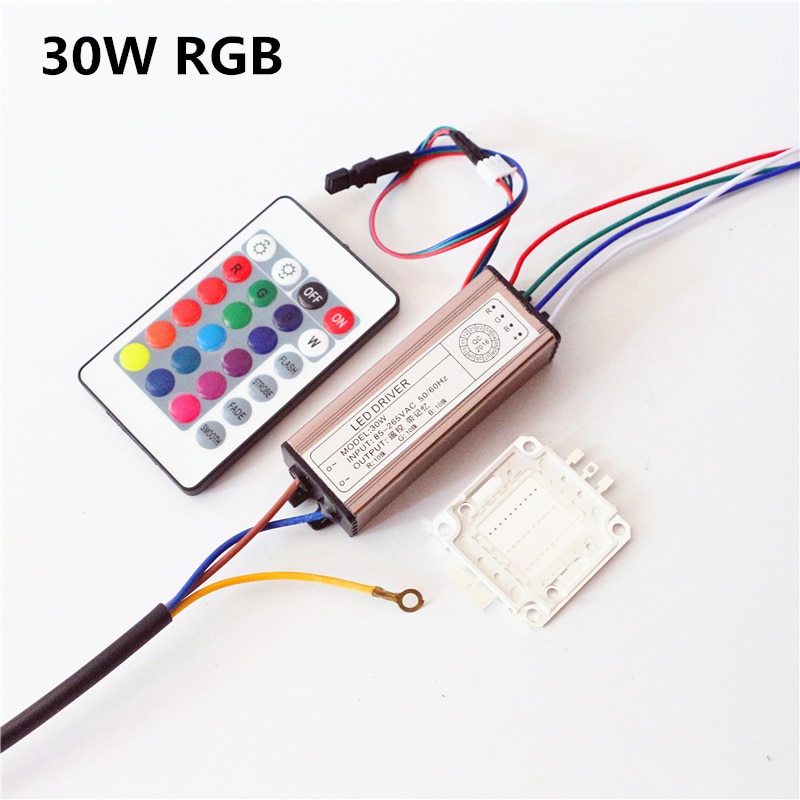 10W 20W 30W 50W 100W RGB Chip Light And Waterproof IP66 LED Driver Power Supply Adapter Transformer Remote Control AC85-265V