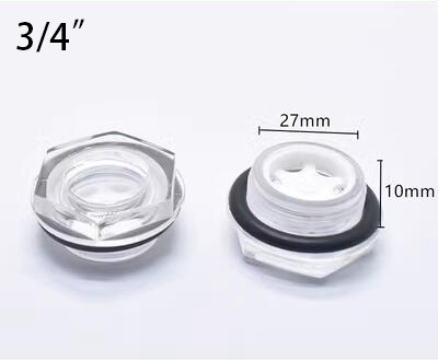 3/8 1/2 3/4 1 " tommer 16/20/27/32mm gevind dia  dn10/15/20/25 kompressorindikator plast sekskant olievæskeniveau skueglas: Blå
