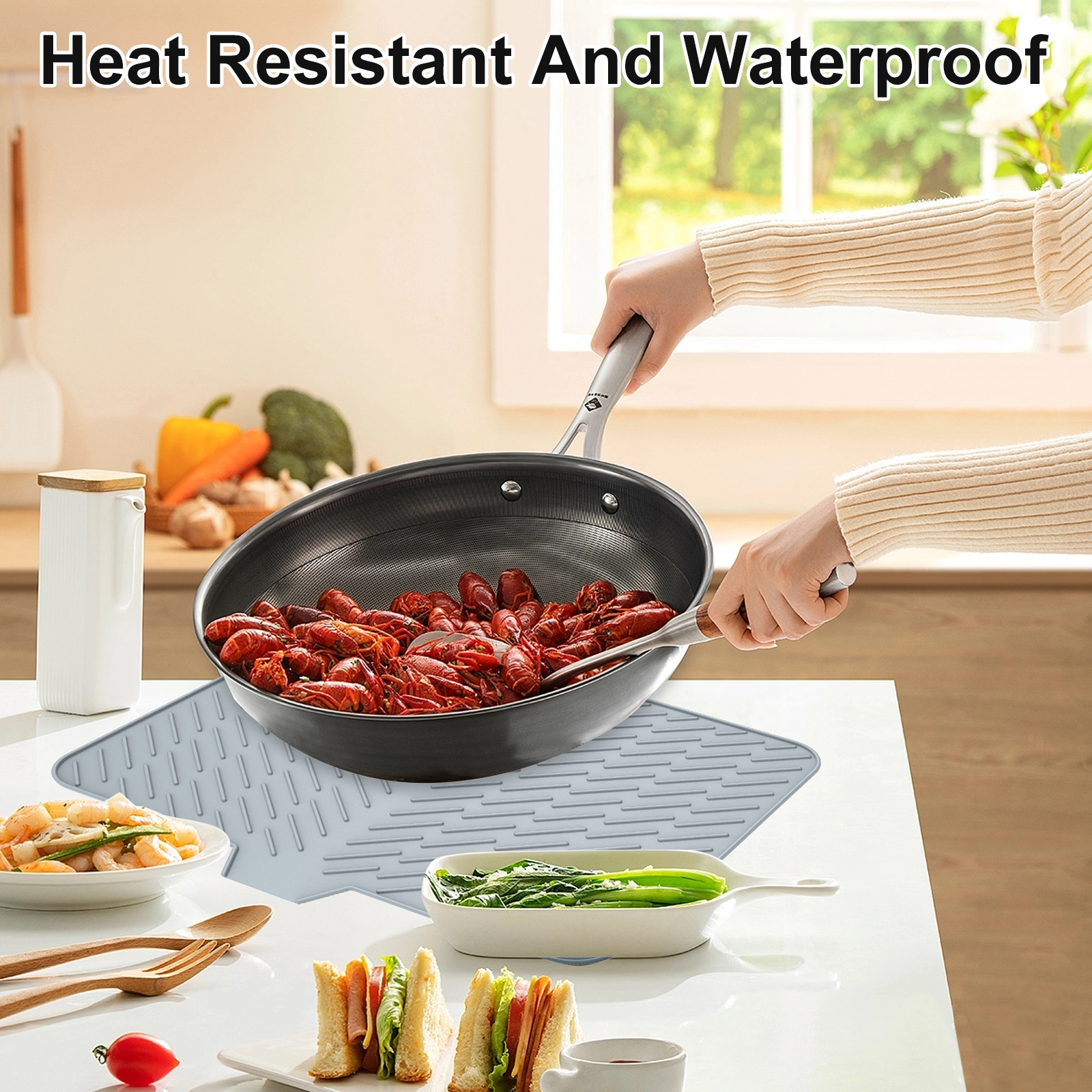 Esteira de secagem de prato ultra absorvente silicone esteiras de secagem antiderrapante secagem rápida drenagem esteira resistente ao calor almofada de secagem de prato de cozinha