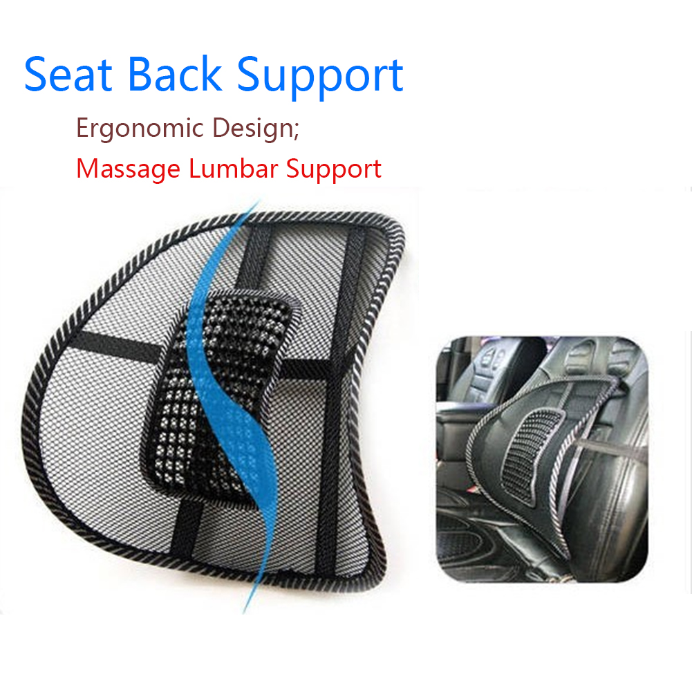 Car Chair Back Support Massage Cushion Mesh Relief Lumbar Brace Automotive Inner Seat Lumbar Back Rest Pad