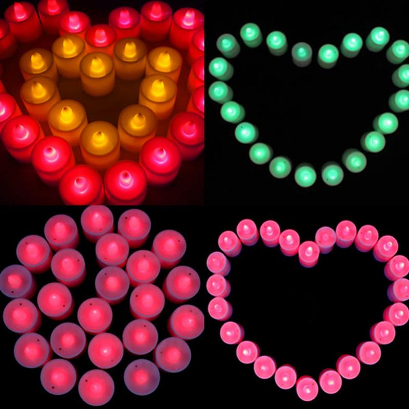 1PC couleur sans flamme LED photophore thé bougies mariage lumière batterie coloré lampe maison mariage anniversaire décoration