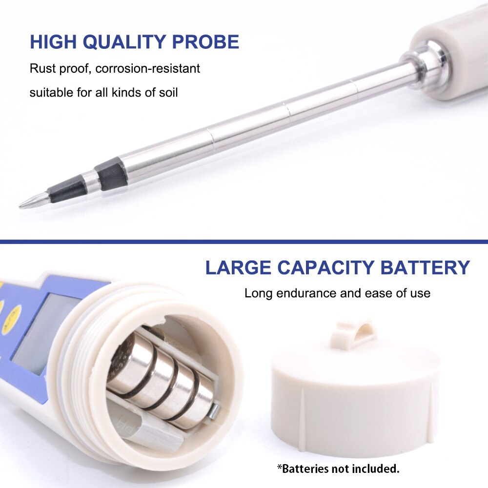 2-in-1 Digital Soil Tester with EC Meter Soil Thermometer Waterproof Water Tester for Garden Lawn Farm Drinking Water