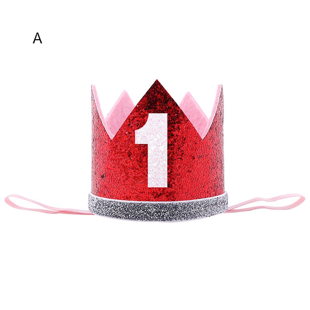 Corona de plata para cumpleaños, sombreros para , niños, niñas, niño, un año, corona de princesa, diadema, de bienvenida del bebé, suministro de decoración para fiestas: A