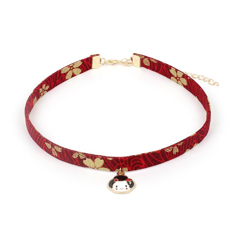 Klassischen Japanischen Stil Vintage Band Seil Puppe Halsband Nette Romantische Frauen Vogel Katze Karpfen Party Club Anhänger Kurze Halskette: 19