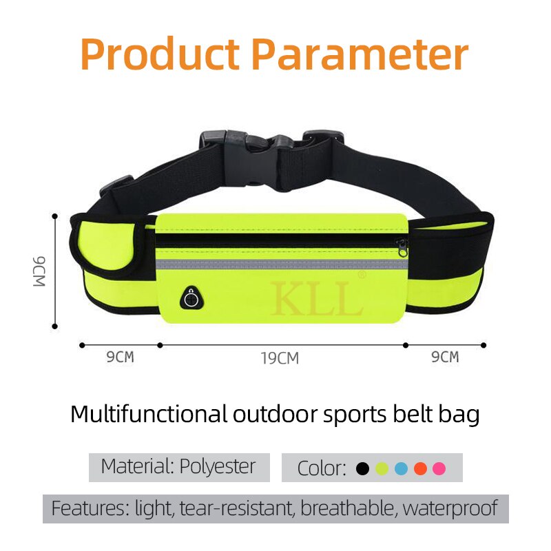 6.5 Inch Sports Running Waist Bag for iPhone Samsung Huawei Outdoor Jogging Belt Waterproof Phone Bag Case Women Gym belt waist