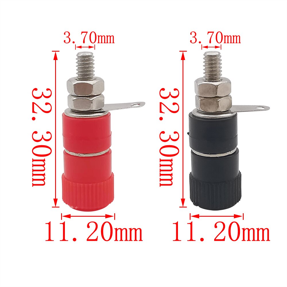4mm Banana Socket Mount Binding Post Nut Banana Female Jack Terminal Block Connector Nickel Plated for 4mm Banana Plug Red&amp;Black