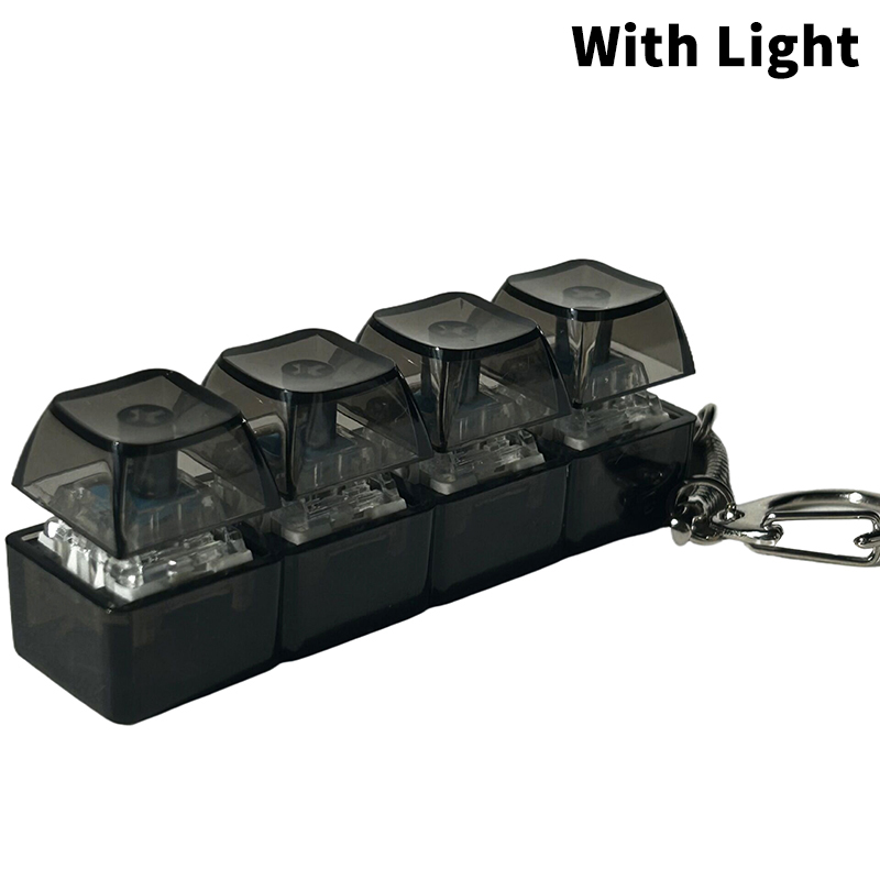 4/9 Toetsen Mechanische Toetsenbord As Tester LED Toetsenbord Sleutel Speelgoed Stress DIY Knop Keycap Fidget Sleutelhanger Speelgoed: green