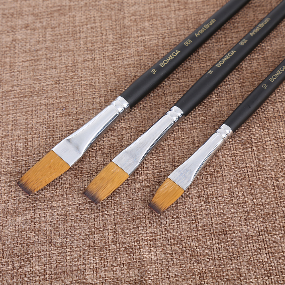 Juego de pinceles de pintura de 6 uds., pincel de pintura con punta redonda y puntiaguda, pincel acrílico de pelo de nailon para pintura acrílica al óleo de acuarela