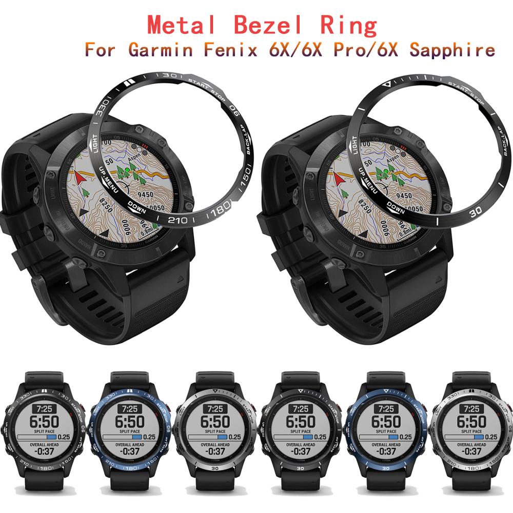 Étui pour Garmin fenix 6X/6X Pro/6X saphir, classique, style sport, bague, étui de style, housse de Protection adhésive, lunettes de