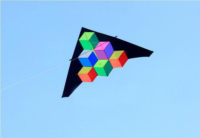 2.8M grote Geometrische vorm kite voor audlts outdoor fun delta driehoek enkele lijn kite