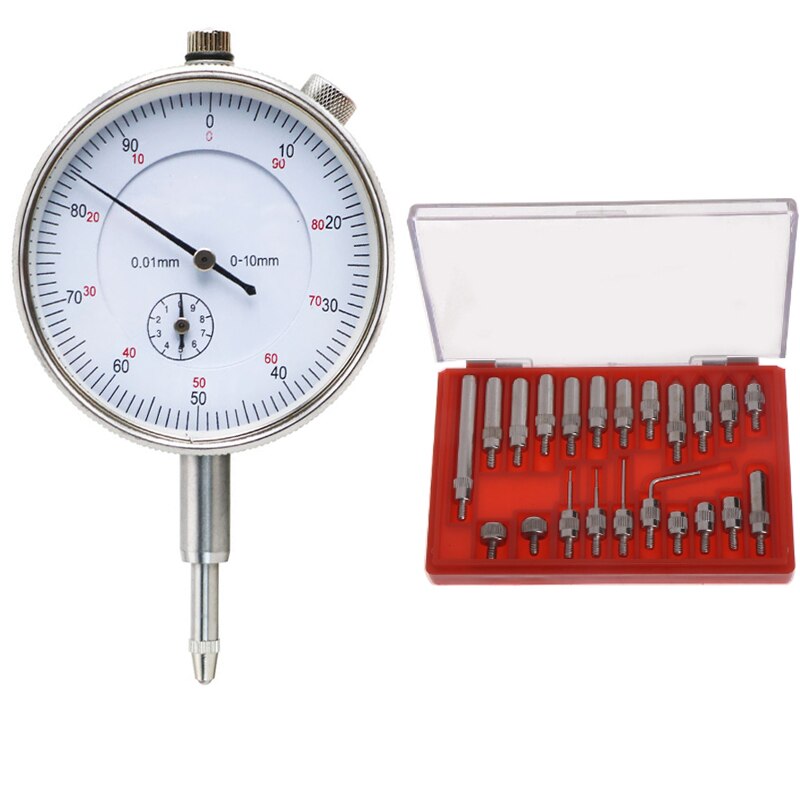 Dial Indicator 0-10mm Lug Back Test Gauge 22Pcs Steel Dial Indicator Point Set M2.5 Thread Tip For Dial & Test Indicators: Indicator Point Set