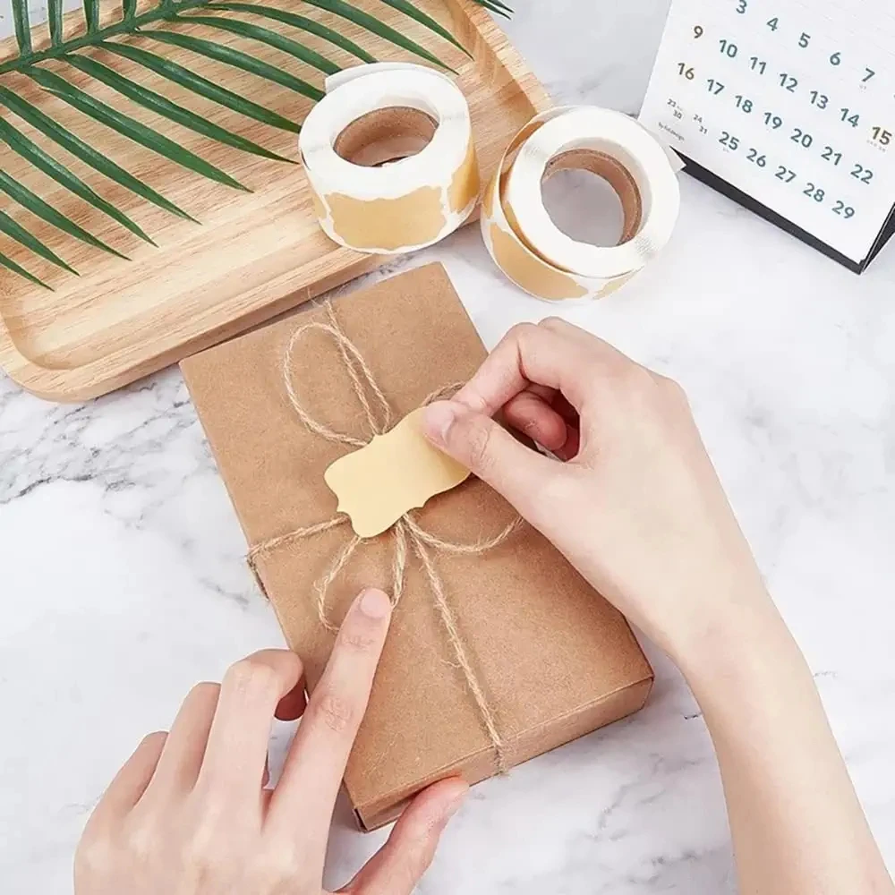 Pegatinas de papel Kraft, etiquetas en blanco, papelería hecha a mano, etiquetas de , decoración de papel, etiqueta de tarro de especias, pegatina de sellado de sobre DIY