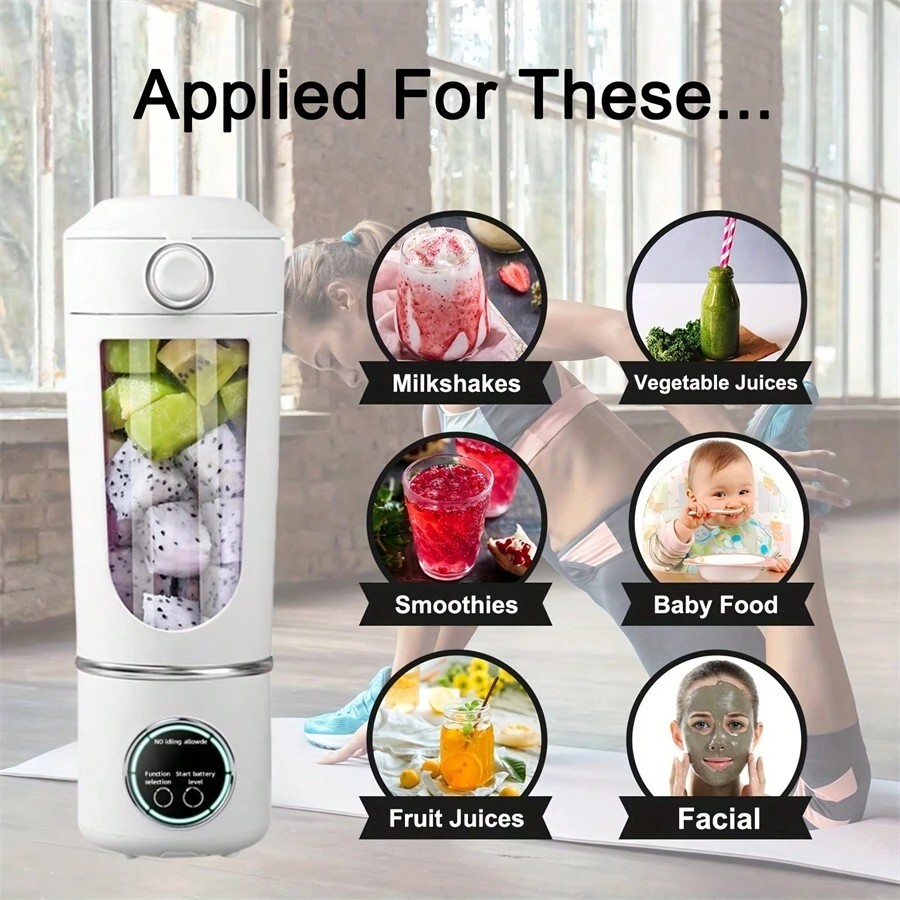 Portable Juice Maker Blender for Shakes Smoothies 700ML Multiple Colors 12-Blades Fast Mixing 2 In 1 Blender Bottle Juicer