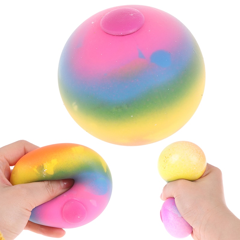 1Pc 7Cm Stress Ballen Rainbow Kleurrijke Ballen Voor Kinderen Volwassenen Stress Relief Speelgoed