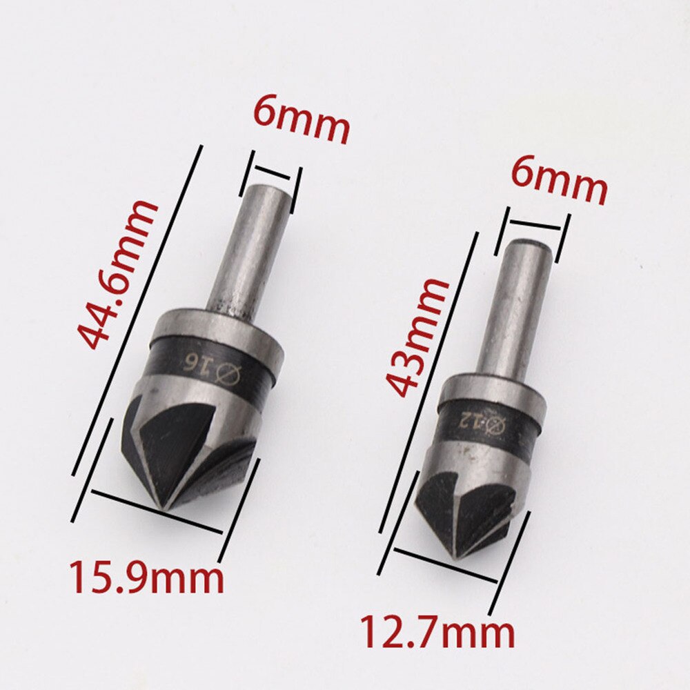 5Pcs Chamfering Tools Woodworking Hole Opener Countersunk Reamer