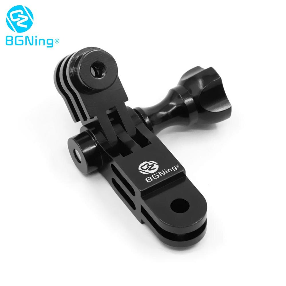 Adattatore per montaggio su braccio a tre vie in alluminio CNC per GOPRO Hero10 9 8 7 6 1 2 3 + 4 5 Session /Yi /SJcam /EKEN /Sony Action cam: Black BGNing logo