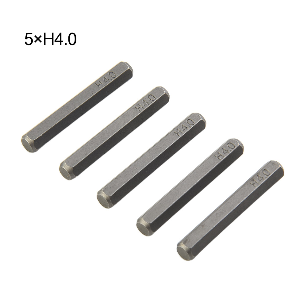 Embout de tournevis H4 × 28mm, petit embout de tournevis hexagonal H0.7 H0.9 H1.5 H3 H4 4mm, tige hexagonale, outil d'équipement de vis pour l'industrie du meuble 5 pièces