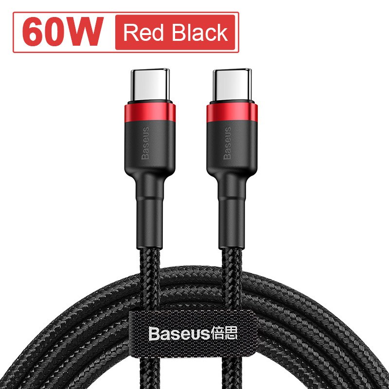 Baseus 100W Usb C Naar Usb Type C Kabel Voor Macbook Pro Quick Charge 4.0 Snel Opladen Voor Samsung xiaomi Mi 10 Lading Kabel: Black 60W Cable / 1m (3.28 FT)