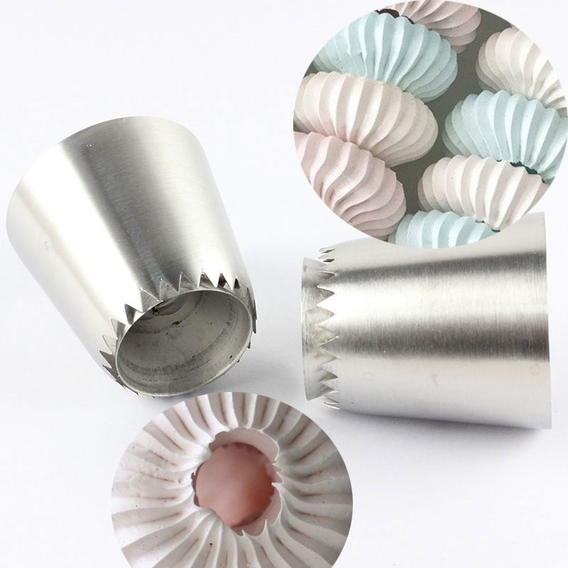 Sultan buis 2Pcs Icing Piping Stainlessl Staal Nozzles Russische Pastry Tips Cupcake Grote Icing Piping Nozzles Bakken