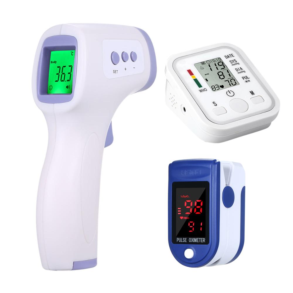 Fingertip Pulse Oximeter SpO2 & PR Monitor Digital LCD Infrared Thermometer Wrist Blood Pressure for Home for Baby Kids Adults: Type 6