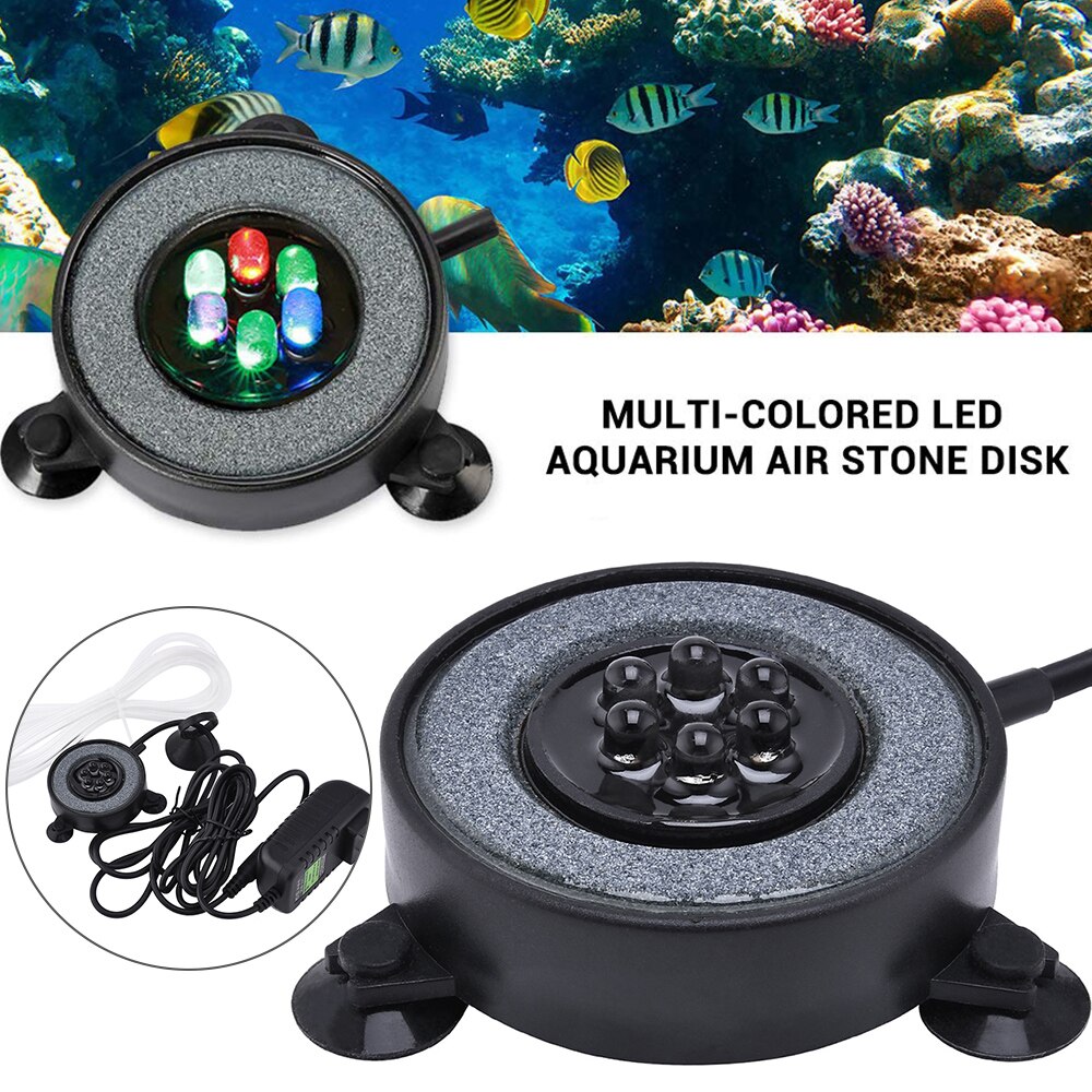 Waterdichte Licht Multi Kleur Aquarium Lamp Dompelpomp Mini Aquarium Verlichting Bubble Beluchting Bubble Aquarium Light 7 kleuren D25