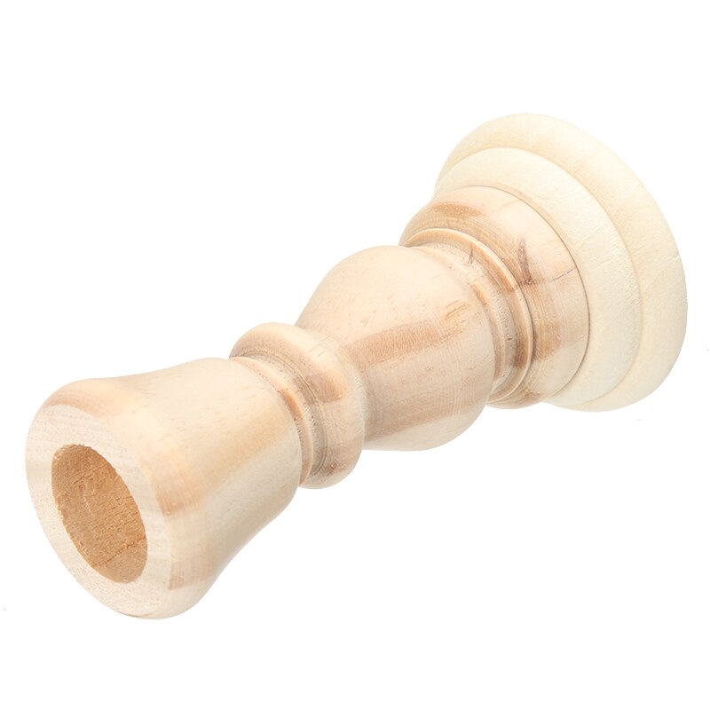 1Pcs Art Wooden Candlesticks Holder Vintage Western Candle Candelabrum Unpainted For DIY Painting Party Dinner Table Decor