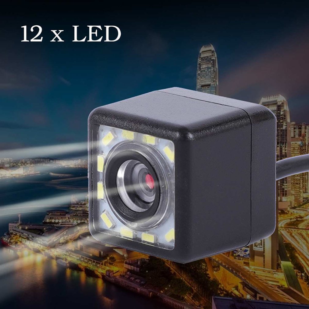 12 Lights Plug-In Square Reversing Camera Car Night Waterproof Reversing Image Rear View Wide-Angle Reversing Camera