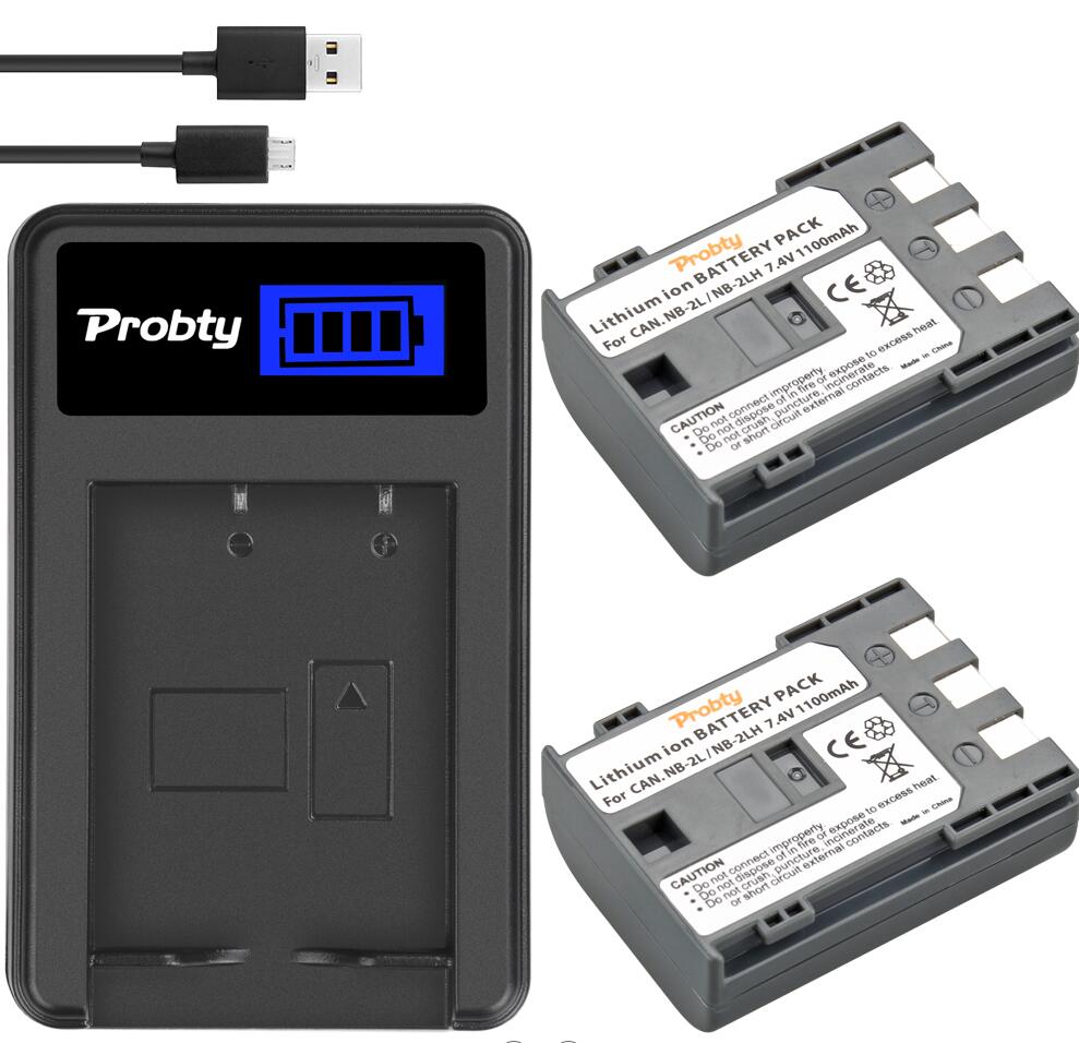 NB-2LBattery&Charger for CANON Digital EOS 350D/400D Rebel XT XTi NB-2JH NB-2L ZR-100 ZR100 ZR200 ZR300 ZR400 ZR500 ZR600 ZR700: 2battery and charger