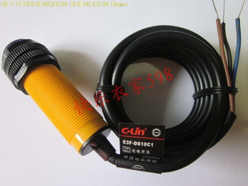 Diffuse reflection photoelectric switch sensor E3F-DS10C1 DC three line NPN NO normally open