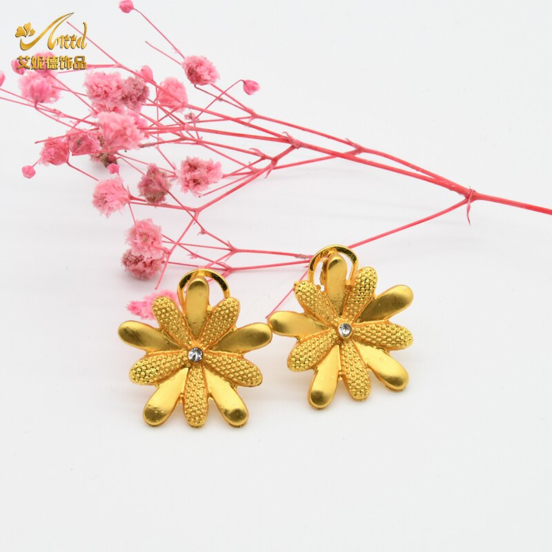 ANIID Jewelery Set Dubai Necklace For Womans Gold Jewelry Wedding Rings Indian Bridal Earrings Bracelet 24k Plated Polynesian