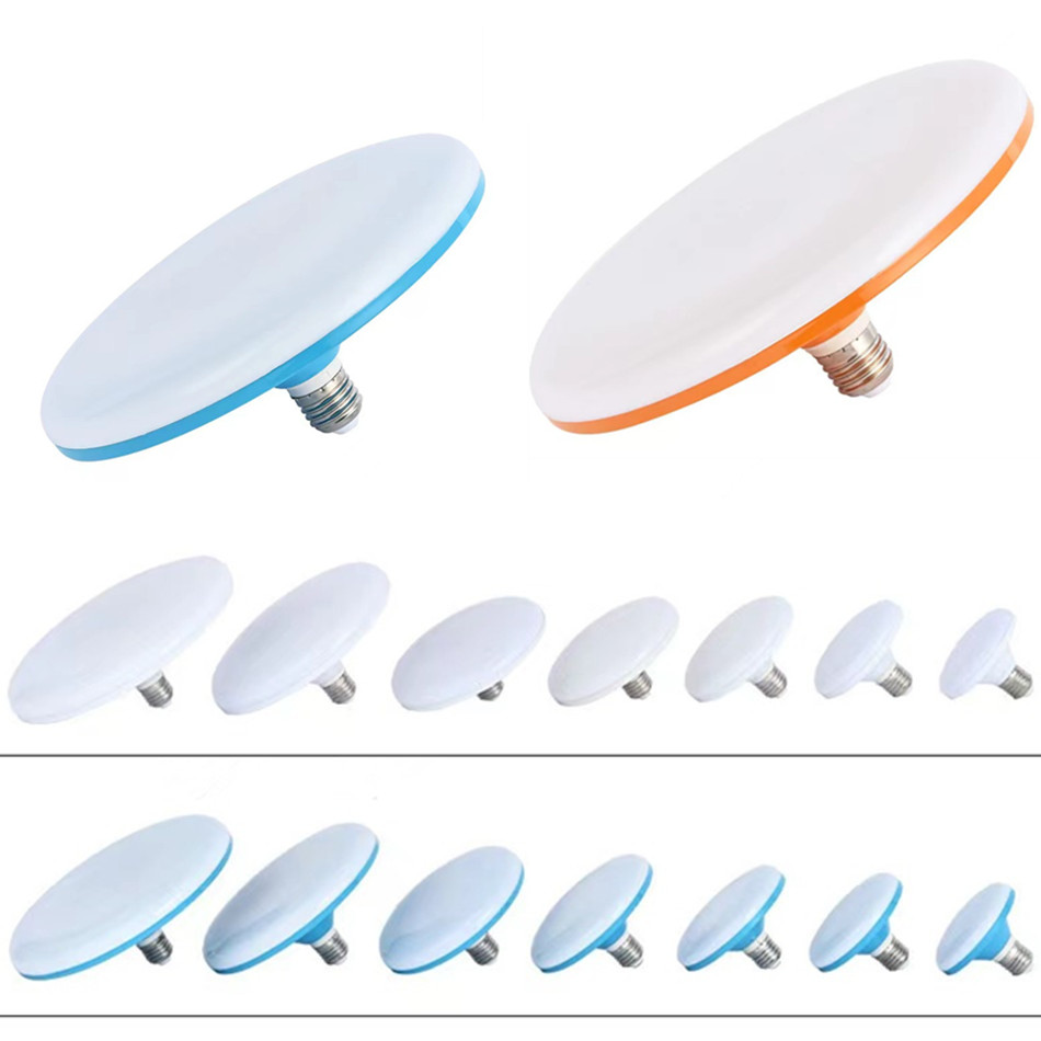 Bombilla LED de ahorro de energía para el hogar, Base E27 de CA 220v, iluminación interior de 15W, platillo volador, lámpara de techo de 6500k, luz de garaje
