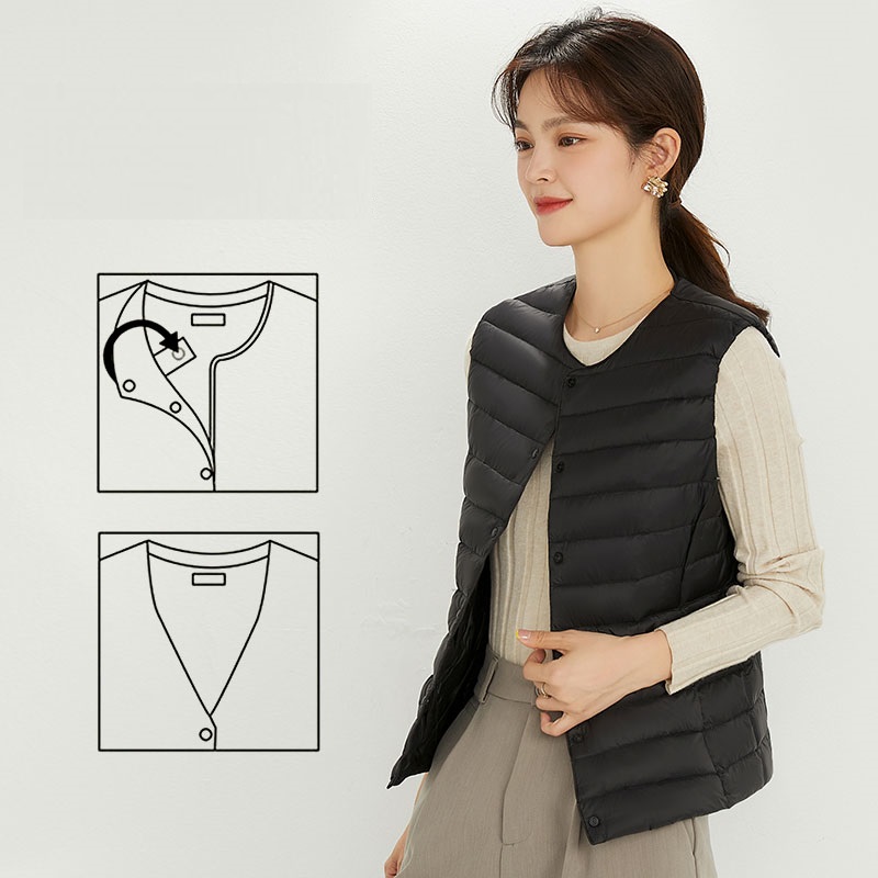 NewBang 90% Matt Fabric Women's Warm Vests Ultra Light Down Vest Women Waistcoat Lightweight Warm Sleeveless Winter Liner: XXXL / black