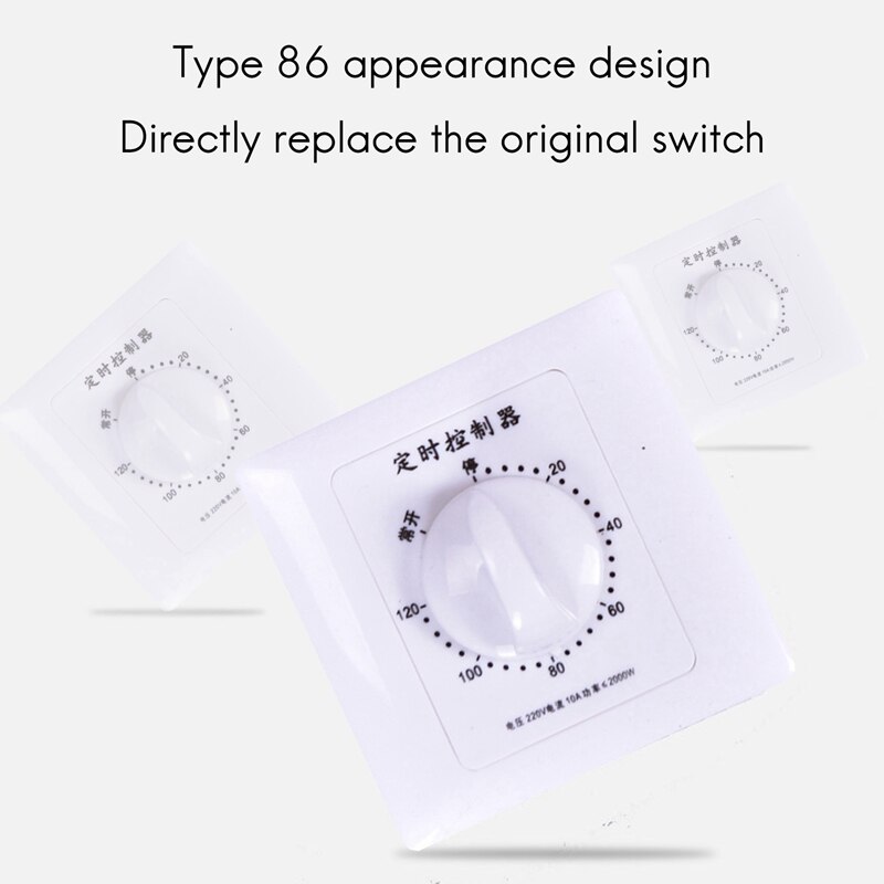 Countdown Switch 120 Minutes High-Power Water Pump Timer Mechanical Timer Countdown Control 86 Panel