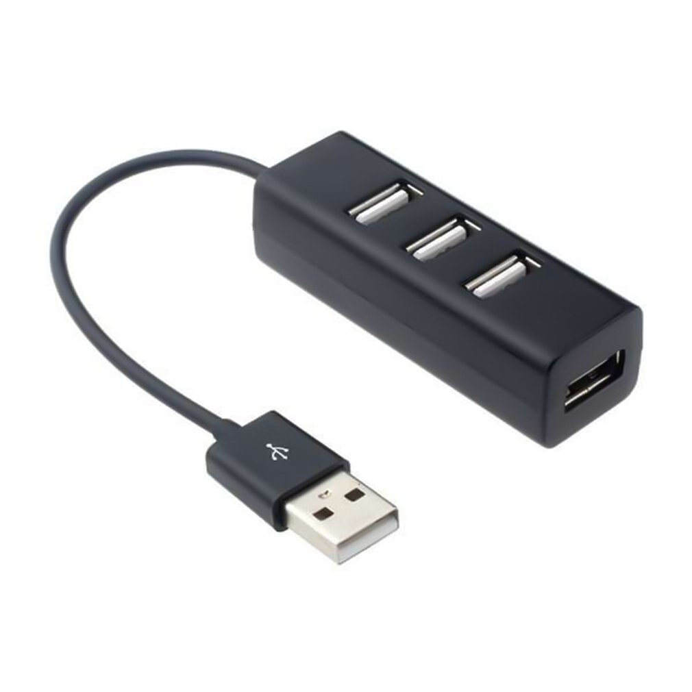 4-Port Usb 2.0 Hub One Drag Four Splitter Hub Plug And Play Mini Small Socket Hub /Usb 4-Port Splitter: 4socket black