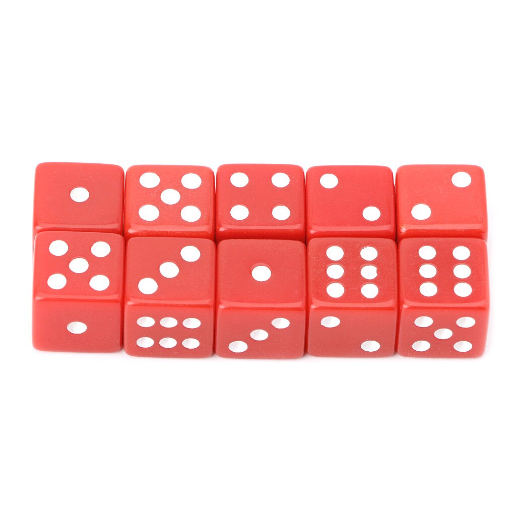 10pcs 15mm Multicolor Acrylic Cube Dice Beads Six Sides Portable Table Games Toy
